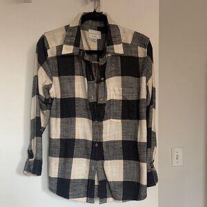 Women’s Black and White Plaid Shirt